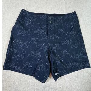 Wild Rye Women 6 Blue Desert Print Performance Lightweight Chino Shorts